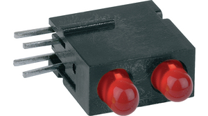 LED dioda pro desku plošných spojů 3 mm Červená