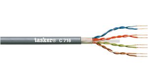 LAN-kabel LSZH CAT6a 4x2x0.25mm² UTP Grå 305m