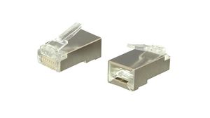 Modular Connector, Straight, Plug, RJ45, Ports - 1, Pack of 100 pieces