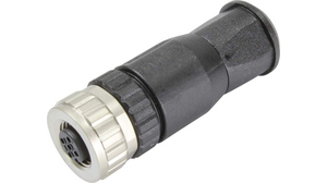 Circular Connector, M12, Socket, Straight, Poles - 5, Screw Terminal, Cable Mount