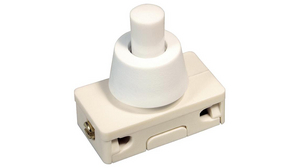 Pushbutton Switch Latching Function 1NO Panel Mount White