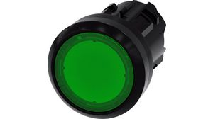 SIRIUS Act Illuminated Push-Button Front Element Plastic, Green Momentary Function Flat Pushbutton Black / Green IP66 / IP67 / IP69 / IP69K SIRIUS ACT 3SU1 Series Pushbutton Switch