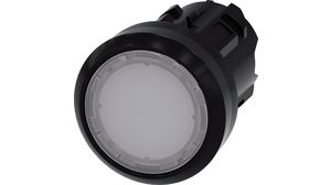 SIRIUS Act Illuminated Push-Button Front Element Plastic, White Momentary Function Flat Button Black / White IP66 / IP67 / IP69 / IP69K 3SU1 Series Switches