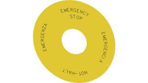 Emergency Stop Backing Plate 75mm Not-Halt Emergency Stop Emergenza Emergencia Round Yellow 3SU1 Series Pushbuttons & Indicator Lights