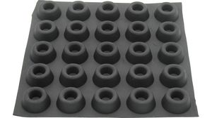 Rubber Bumpons, Round, 22x22x10mm, Black