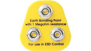 ESD Earth Bonding Plug, Euro Type C (CEE 7/16) Plug, 3x 10 mm Stud