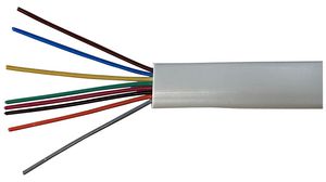 Telecommunication Cable PVC 8x 0.16mm² Bare Copper White 100m