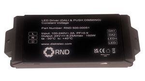 LED Driver, DALI Dimmable CV, 150W 6.25A 24V IP20