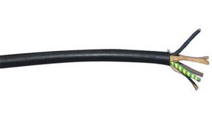 3 Core Power Cable, 0.82 mm², 76m, Black PVC Sheath, SJT, 300 V
