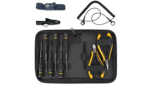 Tool Kit with Wrist Strap and Cord, ESD, Number of Tools - 12