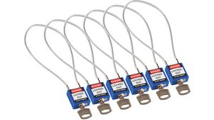 Cadenas compacts à câble, clé commune, Bleu, Lot de 6 pièces