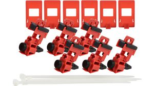 120 / 277V clamp-on-säkringsspärr, Red, Paket med 6 delar