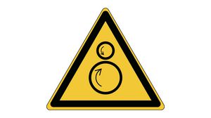 Znak bezpieczeństwa ISO - ostrzeżenie, rolki przeciwbieżne, Triangular, Czarny na żółtym, Poliester, Ostrzeżenie, 1szt.