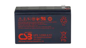 Rechargeable Battery, Lead-Acid, 12V, 7.1Ah, Blade Terminal, 4.8/6.3 mm