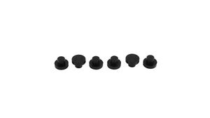 Rubber Feet for Hex-Box IoT Enclosures, Black, Pack of 6 pieces
