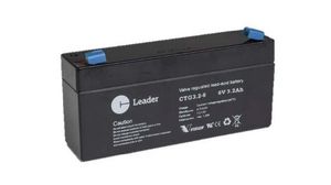 Rechargeable Battery, Lead-Acid, 6V, 3.2Ah, Blade Terminal, 4.8 mm