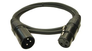 Audio Cable, XLR 3-Pin Plug - XLR 3-Pin Socket, 1m
