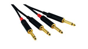 Audio Cable, Mono, 2x 6.35 mm Jack Plug - 2x 6.35 mm Jack Plug, 5m