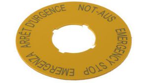 Label for Use with RMQ Titan Series, Arrêt d'urgence - Emergency Stop - Emergenza - Not-Aus