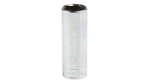 Facom 1/4 in Drive 13mm Deep Socket, 6 point, 50.5 mm Overall Length