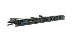 Metered PDU with Current Metering / Monitoring 8x IEC 60320 C13 Socket - DE Type F (CEE 7/4) Plug
