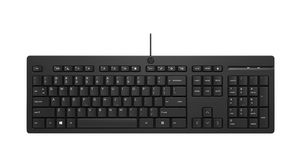 Keyboard, 125, US English, QWERTY, USB, Cable