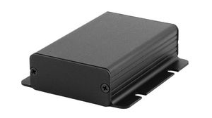 Enclosure with Integrated Flanges, Extruded Aluminium, 80x74x22.93mm, Black Anodized, IP54