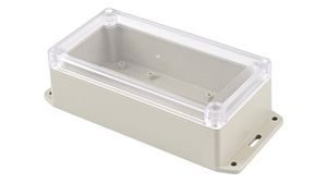 Flanged Enclosure with Clear Lid RP 85x165x55mm Light Grey ABS / Polycarbonate IP65