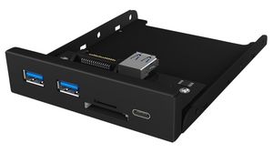 Frontplatten-Hub, 2x USB-A / 1x USB-C, MicroSD / SD, USB 3.0