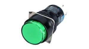 Trykafbryder med belysning Øjeblikkelig funktion 2CO 24 VDC / 220 VAC LED Grøn Ingen