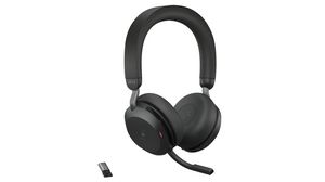 Headset with Charging Stand, Evolve 2-75, Stereo, On-Ear, 20kHz, Bluetooth / USB, Black