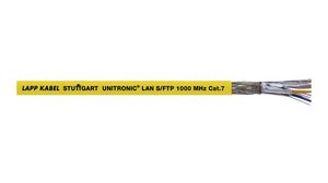 LAN-kabel HFFR CAT7 4x2x0.24mm² S/FTP Geel 50m