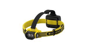ATEX Headlamp, LED, Rechargeable, 250lm, 170m, IP68, Black / Yellow