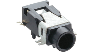 Jack Socket, Right Angle, Tin / Silver, 3.5 mm, Poles - 3