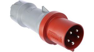PowerTOP Plus IP44 Red Cable Mount 3P + N + E Industrial Power Plug, Rated At 64A, 400 V
