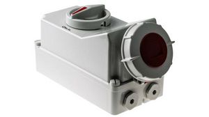 Switchable IP67 Industrial Interlock Socket 3P+E, Earthing Position 6h, 32A, 400 V