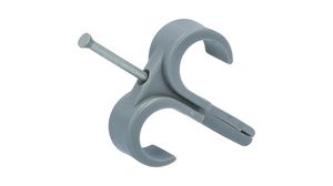 Double Cable Clip, Plug-In, Polyamide, Grey, 16 ... 19mm
