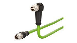 Cordset, M12 Plug - M12 Plug, 8 Conductors, 5m, IP65 / IP67, Green