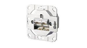 Network Wall Outlet CAT6a 38x70x70mm 2x RJ45 Flush Mount 1A 60VDC Silver
