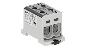 Insulated Universal Connector, Screw, 2 Poles, 1kV, 245A, 6 ... 95mm², Black / Grey