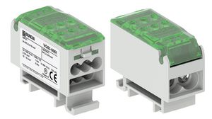 OJL Connector, Schroef, 2 Polen, 1.5kV, 80A, 2.5 ... 16mm², Groen / Grijs