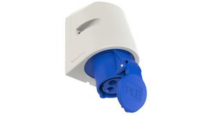 CEE Socket, Blue / White, 3P, Wall Mount, 4mm², 16A, IP44, 230V