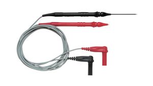 Adjustable Tip Test Lead Set, 1.22m, Black, Grey, Red, Stainless Steel