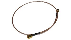 RF Cable Assembly, RP-SMA Male Straight - RP-SMA Male Straight, 500mm, Beige