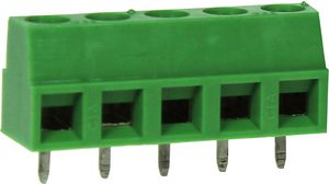 Low Profile Rising Clamp Terminal Block, THT, 5.08mm Pitch, Right Angle, Screw, Clamp, 5 Poles