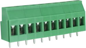 Wire-To-Board Terminal Block, THT, 5.08mm Pitch, Right Angle, Screw, Clamp, 10 Poles
