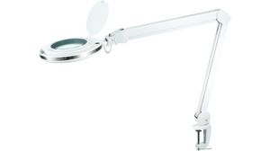LED Dimmable Magnifying Glass Lamp with Table Clamp, 127mm, 1.75x, F, Glass, Euro Type C (CEE 7/16) Plug