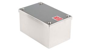 Tilpasningsbar kabinetboks 85x100x160mm Rustfrit stål Sølv IP66 / IP69K