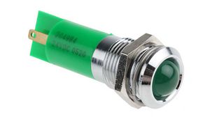 LED Indicator, Soldering, LED, Green, DC, 24V 14mm
