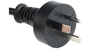 AC Power Cable, AU Type I Plug - Bare End, 2.5m, Black
